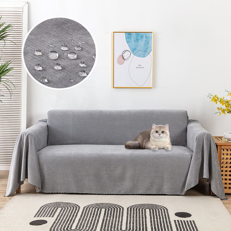 Water-Repellent Sofa Throw Cover, Cordura Blend with Jacquard Edge