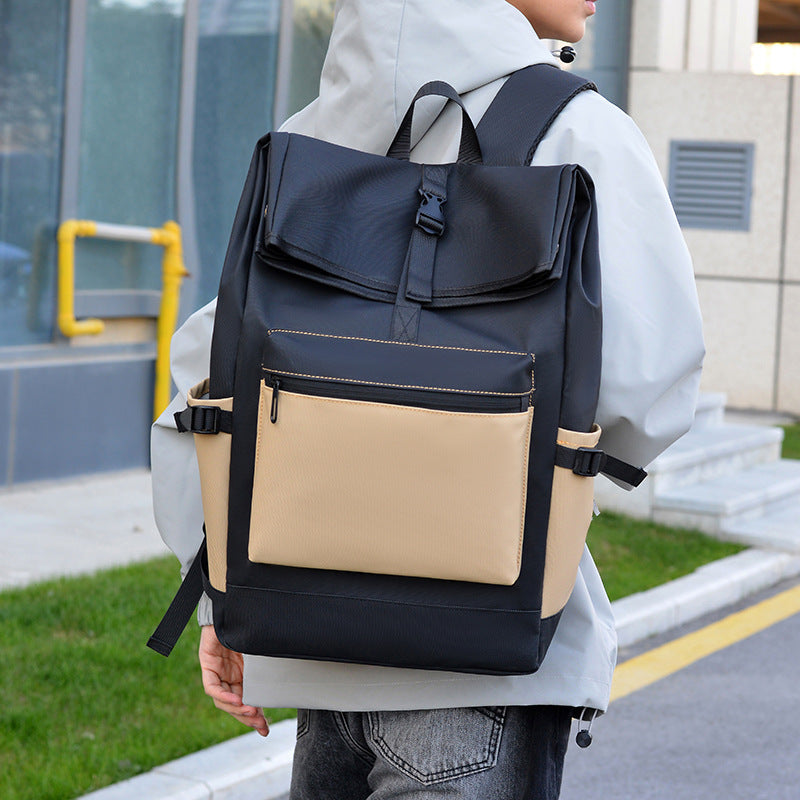 Water-Resistant Rolltop Backpack with Adjustable Padded Straps