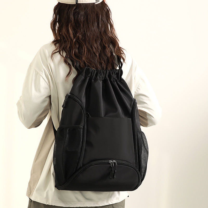 Waterproof Drawstring Backpack with Mesh Pockets