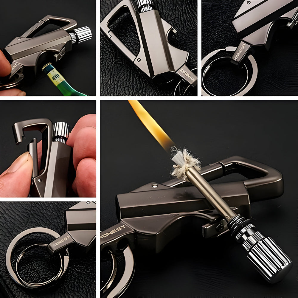 Waterproof Flint Fire Starter Keychain with Bottle Opener, 7 cm