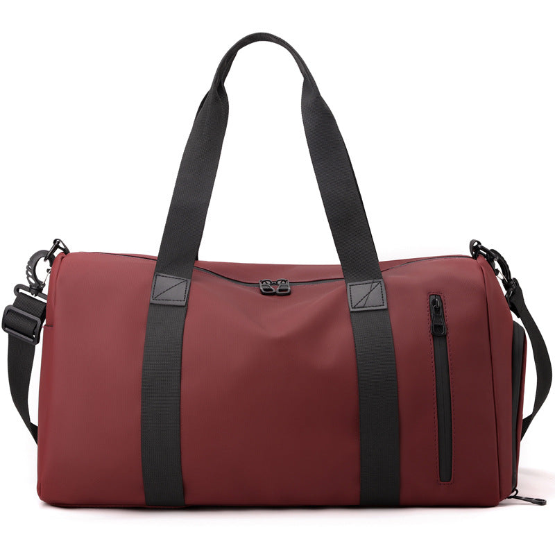 Waterproof Gym Duffel Bag with Zipped Pocket and Detachable Strap