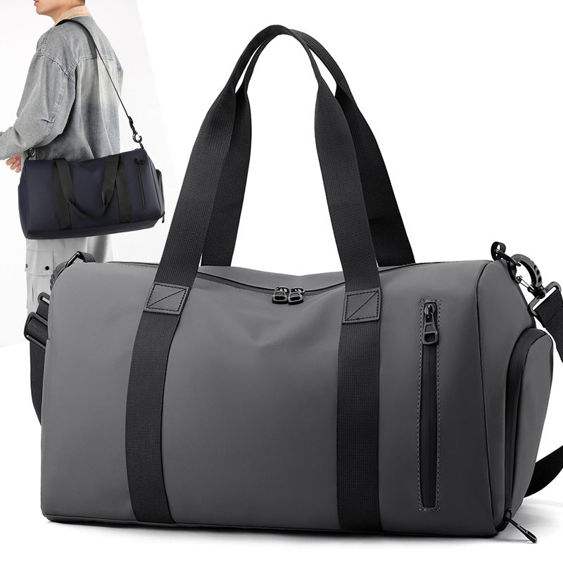 Waterproof Gym Duffel Bag with Zipped Pocket and Detachable Strap