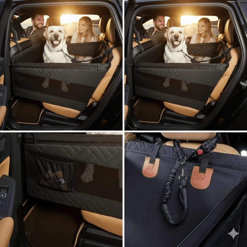 Waterproof Memory Foam Dog Car Seat Mat, 56 × 56 × 40 cm
