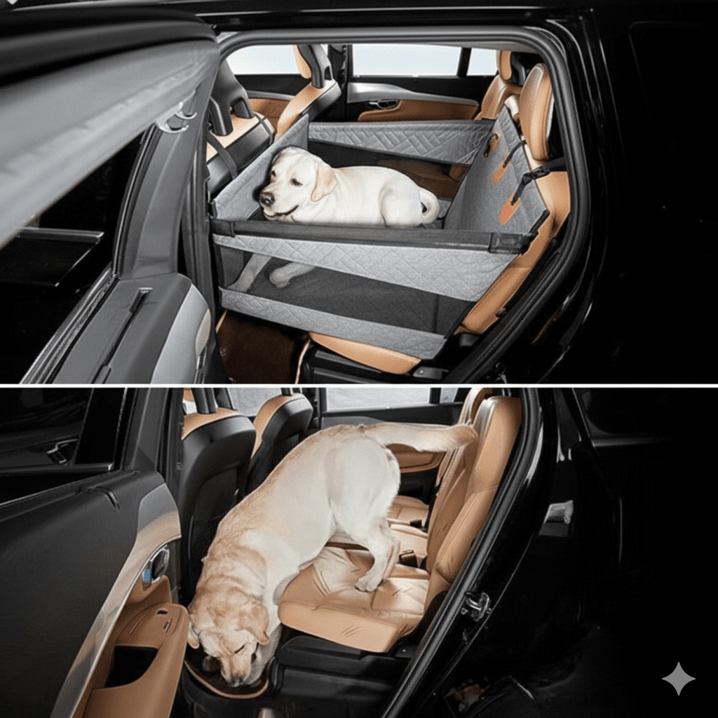 Waterproof Memory Foam Dog Car Seat Mat, 56 × 56 × 40 cm