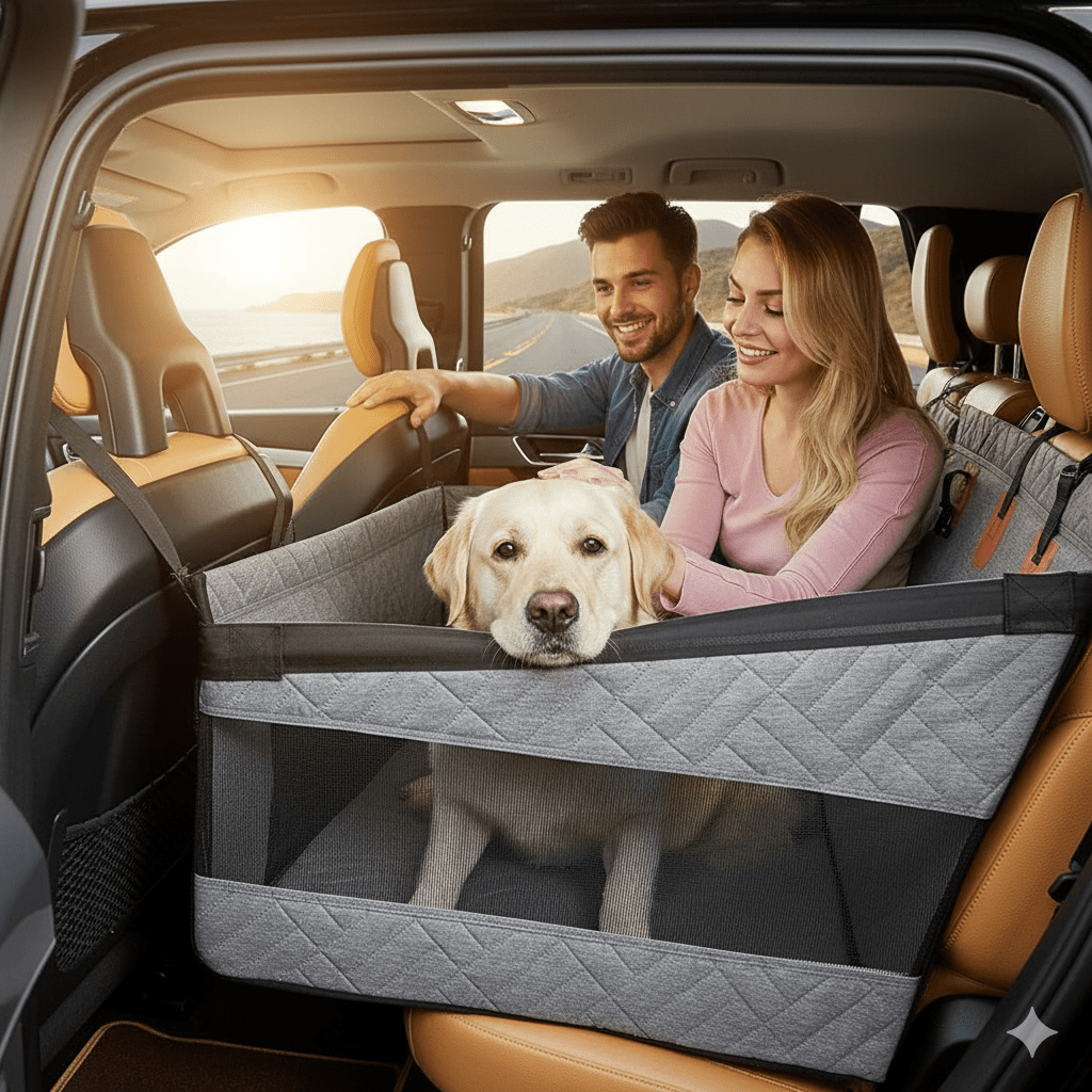Waterproof Memory Foam Dog Car Seat Mat, 56 × 56 × 40 cm