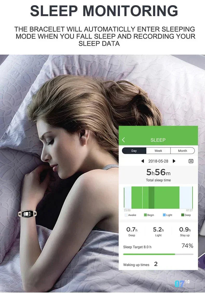 Waterproof Fitness Tracker for Women - Colour LCD, IP67, Metal Alloy, view 11