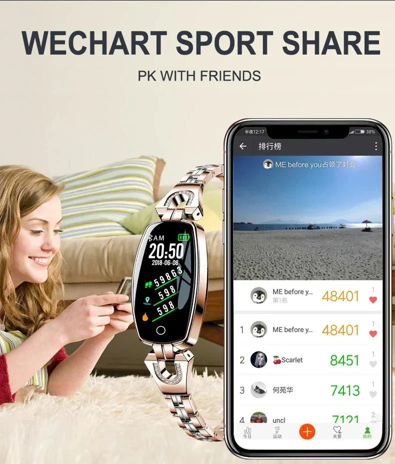 Waterproof Fitness Tracker for Women - Colour LCD, IP67, Metal Alloy, view 6