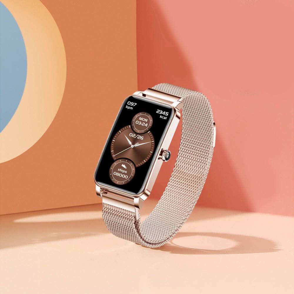 Women’s Smartwatch with Fitness Tracking and Notifications - Stainless Steel, view 2