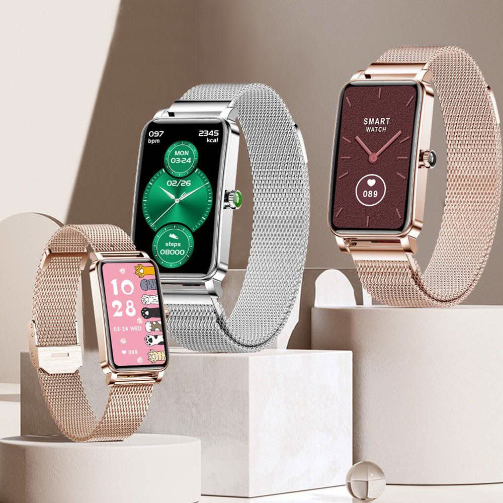 Women’s Smartwatch with Fitness Tracking and Notifications - Stainless Steel, view 3