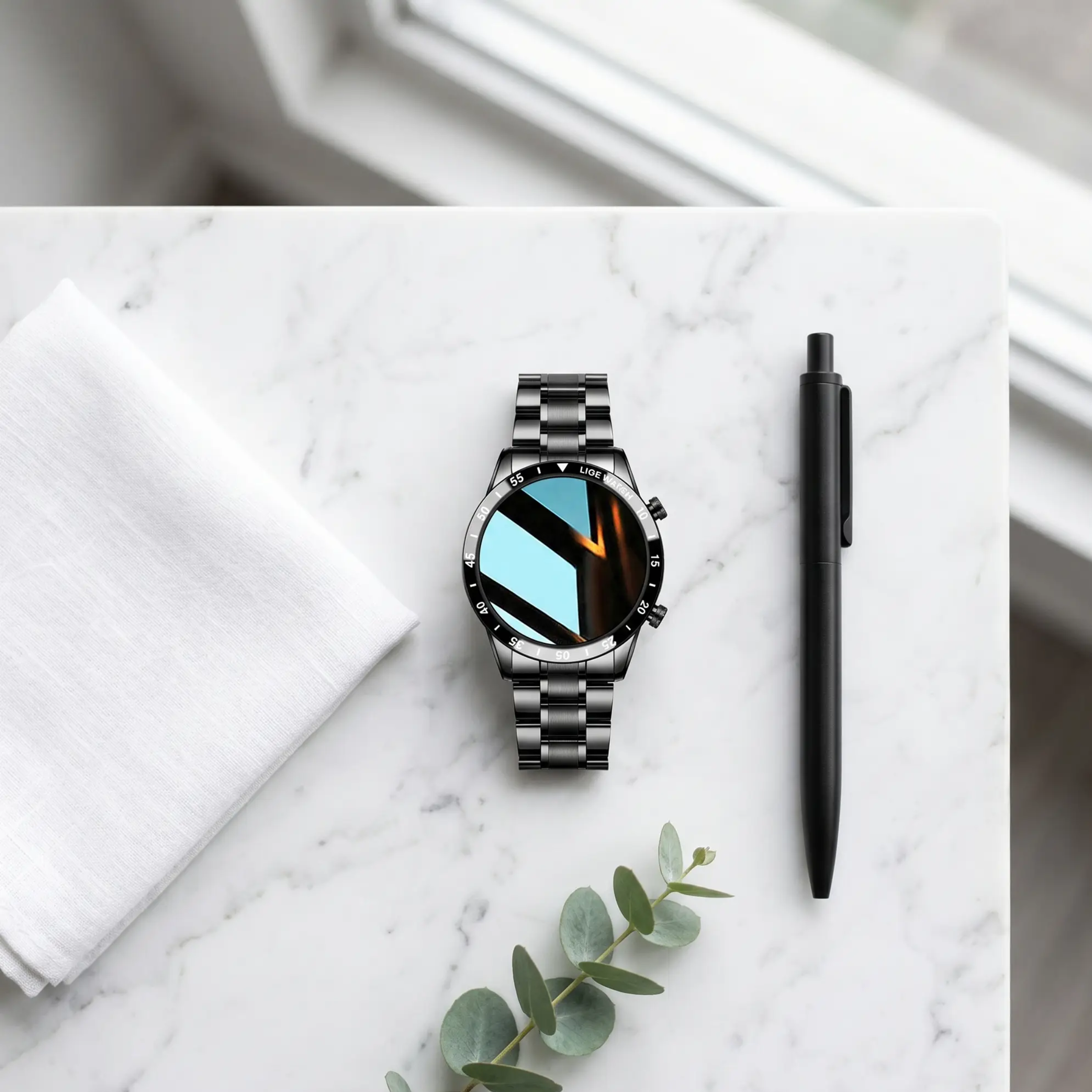 Luxury 4G Smartwatch with Calls, GPS, Health Tracking - Stainless Steel, IP68, view 9
