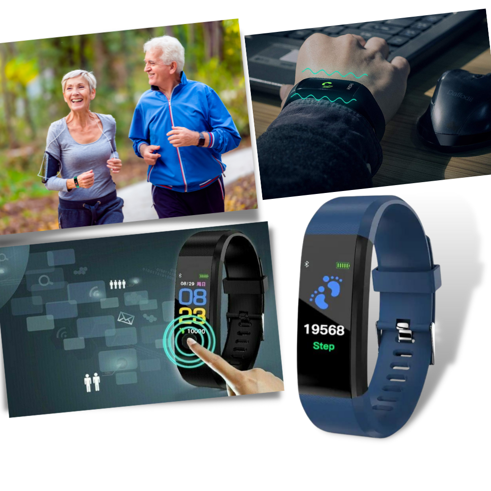 Smartwatch with Health Tracking for Seniors - LED Display, Silicone Strap, view 2