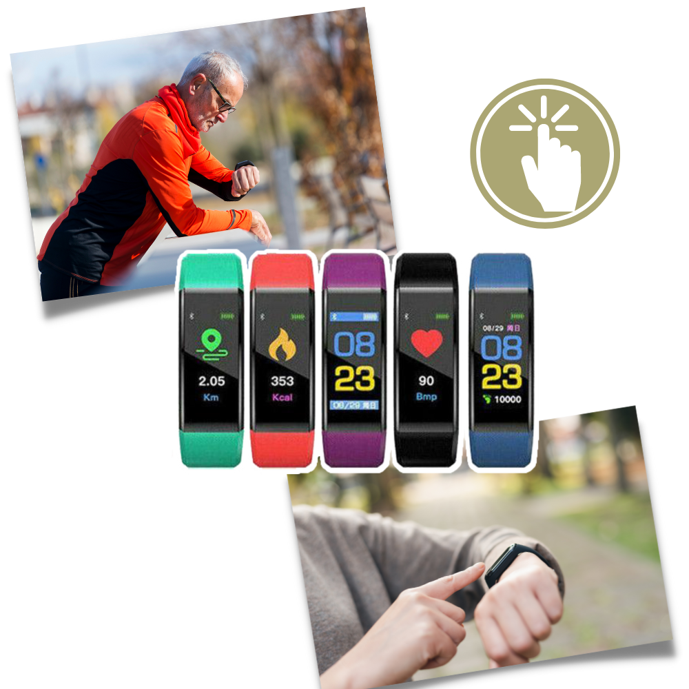 Smartwatch with Health Tracking for Seniors - LED Display, Silicone Strap, view 4