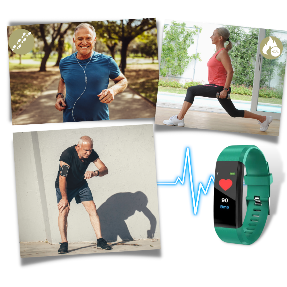 Smartwatch with Health Tracking for Seniors - LED Display, Silicone Strap, view 5