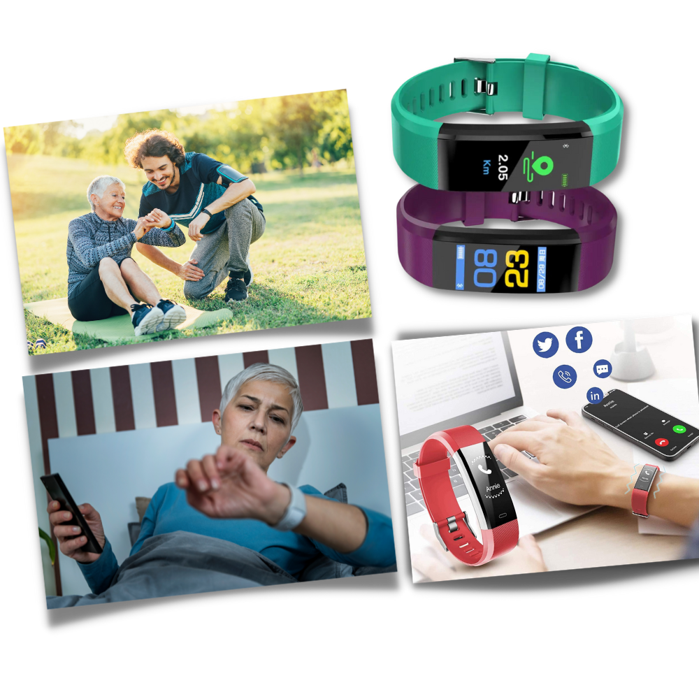 Smartwatch with Health Tracking for Seniors - LED Display, Silicone Strap, view 7