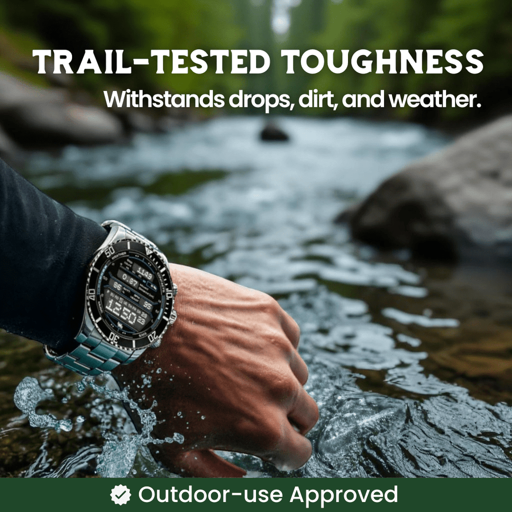Tactical Smartwatch with GPS and 21-Day Battery - Titanium, 100m Water Resistant, view 2