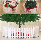 White Christmas Tree Fence, Easy to Assemble, 12 Pieces