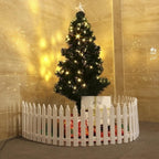 White Christmas Tree Fence, Easy to Assemble, 12 Pieces
