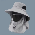 Wide-Brim Outdoor Sun Hat with Detachable Neck Flap for Hiking, Fishing & Camping