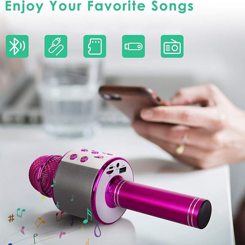 Wireless Karaoke Microphone with Bluetooth and 5-Watt Speaker