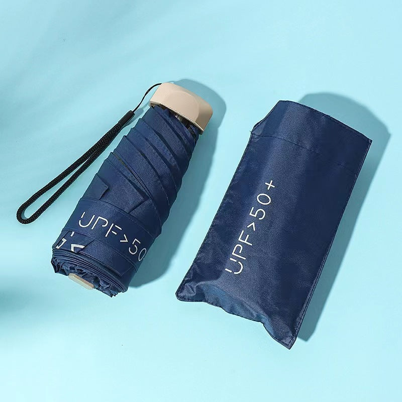 Women's Compact UV Protection Umbrella with Water-Repellent Fabric