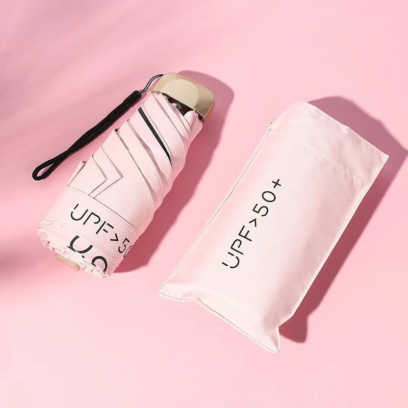 Women's Compact UV Protection Umbrella with Water-Repellent Fabric