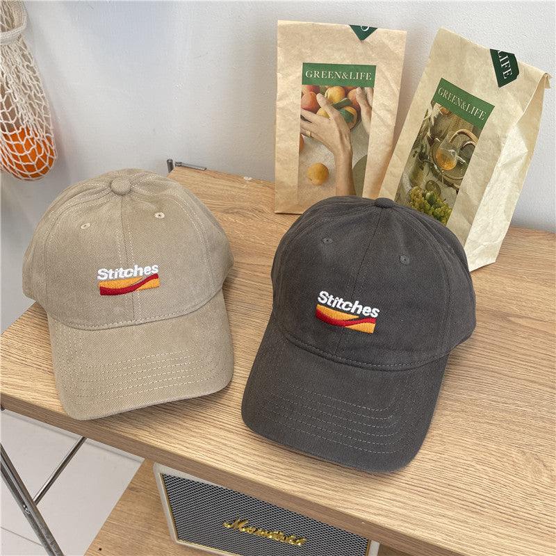 Women's Embroidered Cotton Baseball Cap with Adjustable Strap