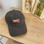 Women's Embroidered Cotton Baseball Cap with Adjustable Strap