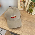 Women's Embroidered Cotton Baseball Cap with Adjustable Strap