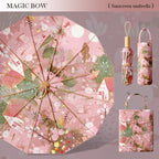 Women's Floral Sunshade Umbrella with Carrying Bag for Sunny Days