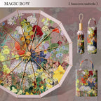 Women's Floral Sunshade Umbrella with Carrying Bag for Sunny Days