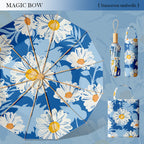 Women's Floral Sunshade Umbrella with Carrying Bag for Sunny Days
