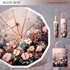 Women's Floral Sunshade Umbrella with Carrying Bag for Sunny Days