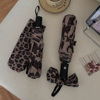 Women's Foldable Umbrella with Automatic Opening, Leopard Print