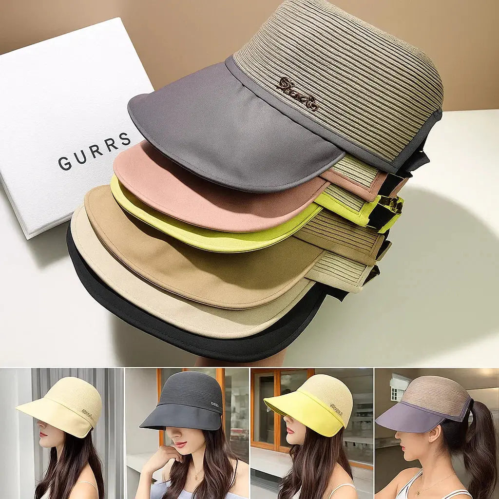 Women’s Lightweight Polyester Sun Hat, Adjustable Dual Brim, UPF 50+, 9 cm