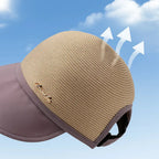 Women’s Lightweight Polyester Sun Hat, Adjustable Dual Brim, UPF 50+, 9 cm