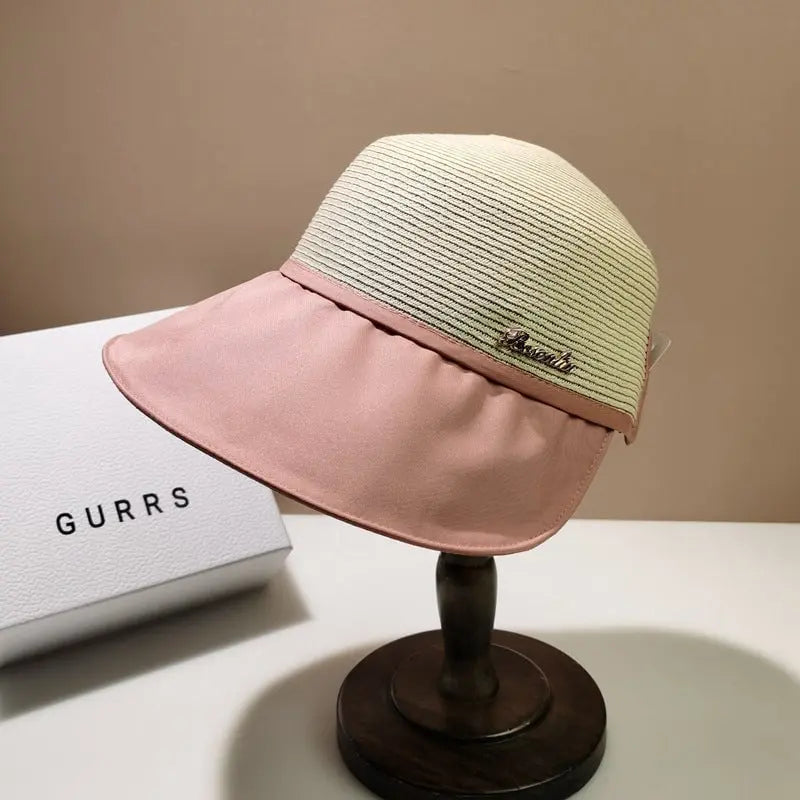 Women’s Lightweight Polyester Sun Hat, Adjustable Dual Brim, UPF 50+, 9 cm