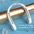 Women's Portable Rechargeable Neck Fan with Temperature Display