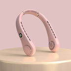 Women's Portable Rechargeable Neck Fan with Temperature Display