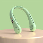Women's Portable Rechargeable Neck Fan with Temperature Display