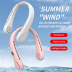 Women's Portable Rechargeable Neck Fan with Temperature Display