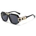 Women’s Square Frame Sunglasses with Decorative Gold Accents