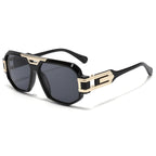 Women’s Square Frame Sunglasses with Decorative Gold Accents