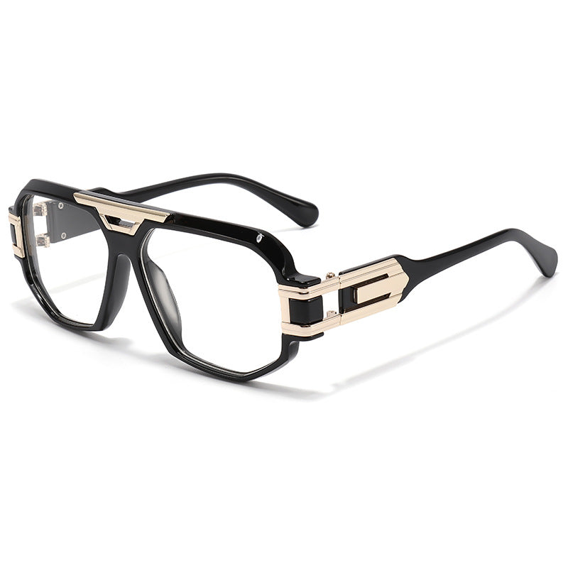 Women’s Square Frame Sunglasses with Decorative Gold Accents