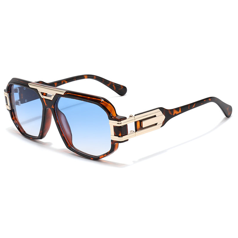 Women’s Square Frame Sunglasses with Decorative Gold Accents