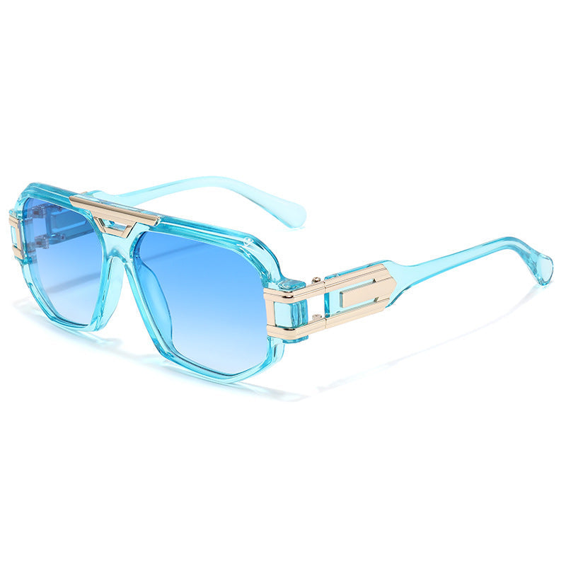 Women’s Square Frame Sunglasses with Decorative Gold Accents