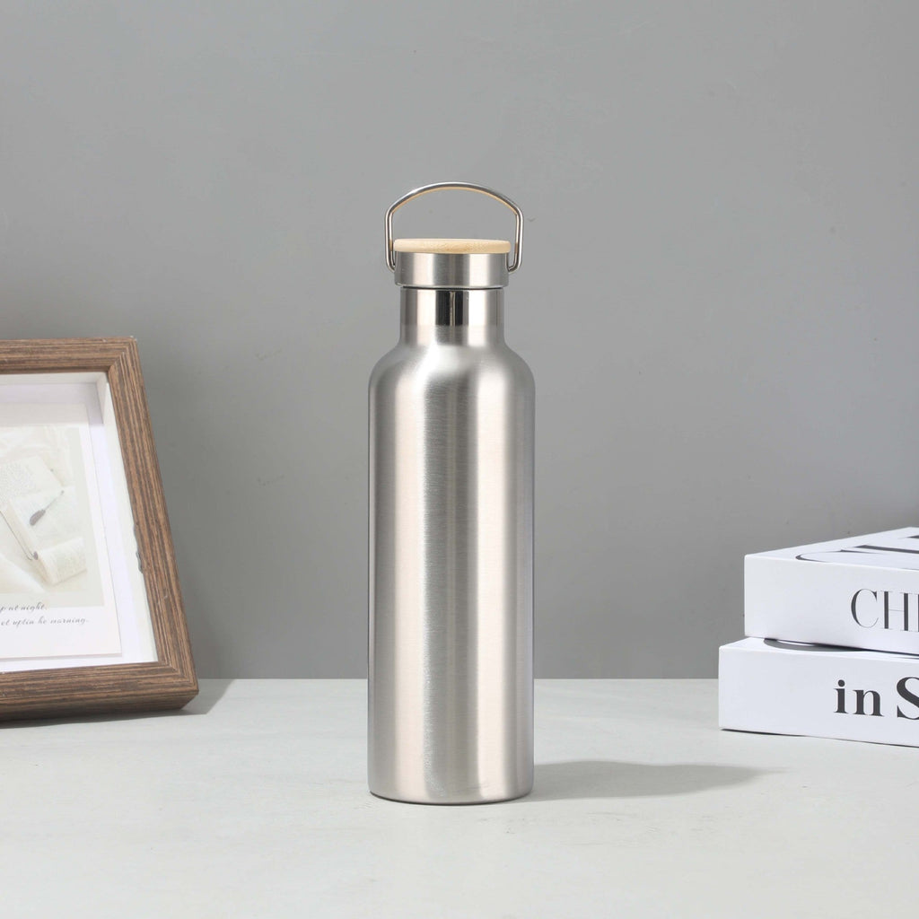 Women's Stainless Steel Insulated Water Bottle with Bamboo Lid
