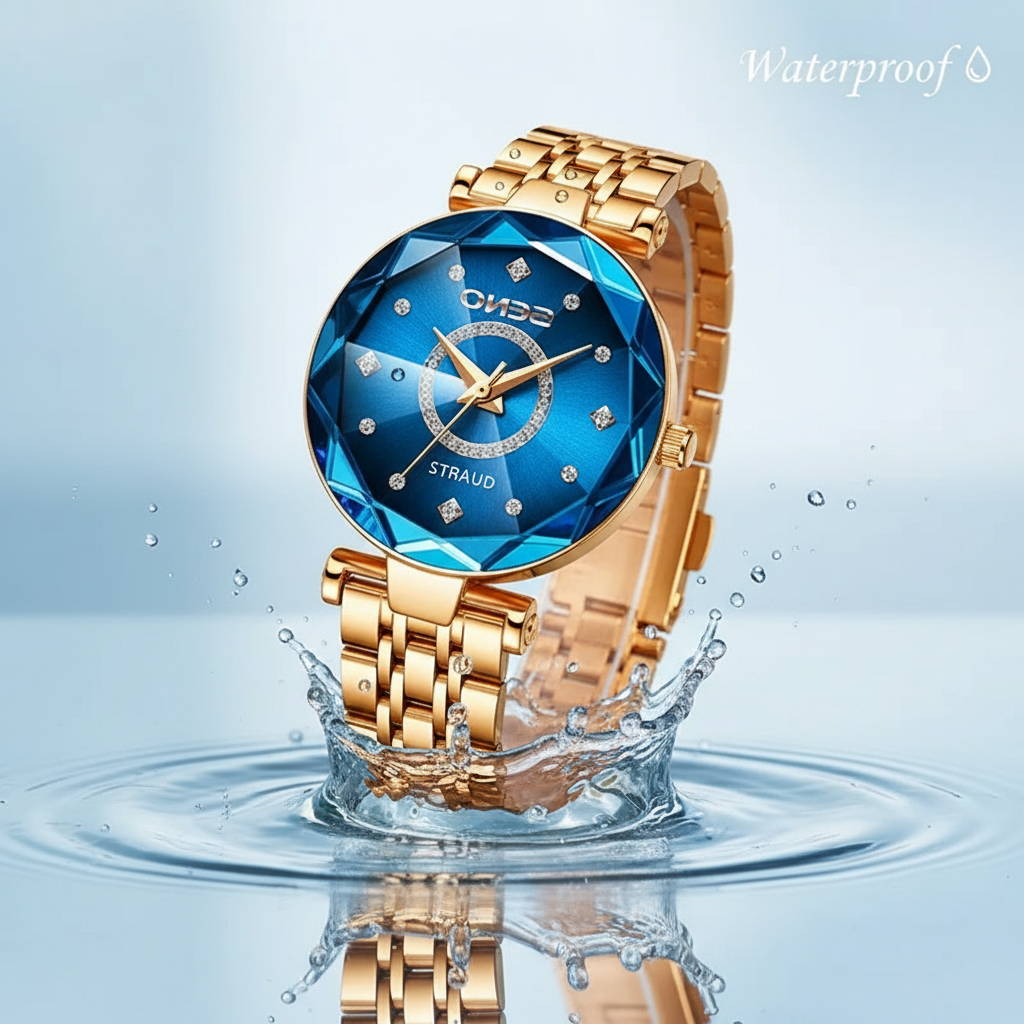 Women's Stainless Steel Watch with Gradient Sunburst Dial