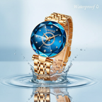 Women's Stainless Steel Watch with Gradient Sunburst Dial