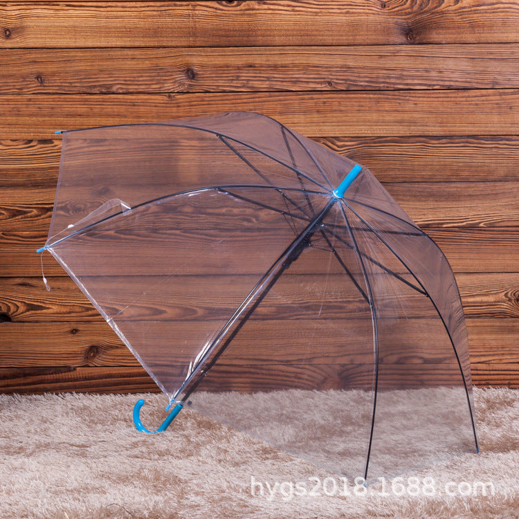 Women's Transparent Rain Umbrella with Ergonomic Handle