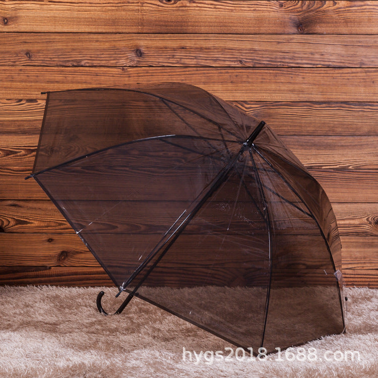 Women's Transparent Rain Umbrella with Ergonomic Handle